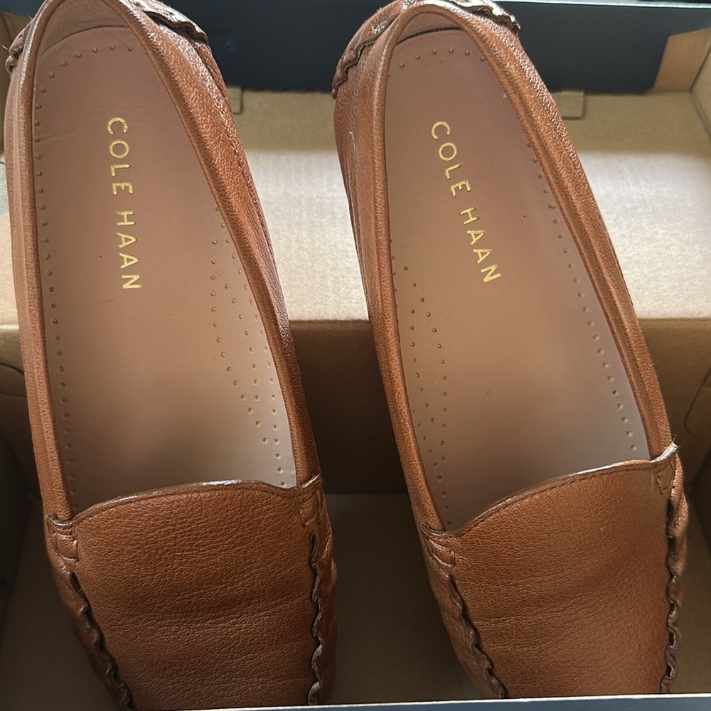 Cole Haan Brown Leather Loafers with Braided Detail - Picture 5 of 6
